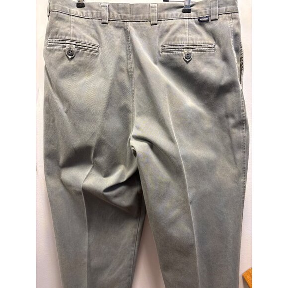 Dockers Khaki Mens Gray Pleated Dress Pants 38W x 31L Cotton Blend Classic Fit - Picture 8 of 14